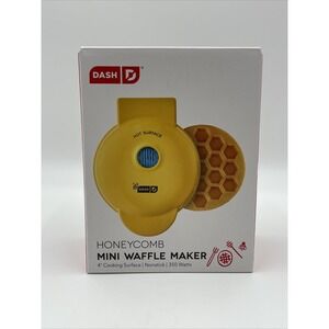 Dash‎ Honeycomb Mini 4" Waffle Maker in Yellow Brand New #A